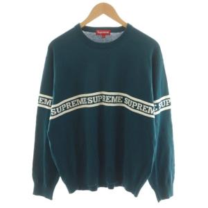 19FW Logo Stripe Knit Top L グリーン
