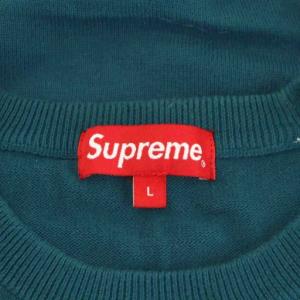 Supreme 19FW Logo Stripe Knit Top L グリーン