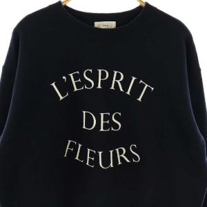 IENA 23AW フルールプリントスウェット カットソー 長袖 タグ付き F ネイビー ホワイト /DO OS