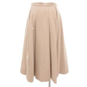 M-Premier 美品 ジョーゼットダブルクロス フレアスカート 38 ベージュ C436-016 /AE