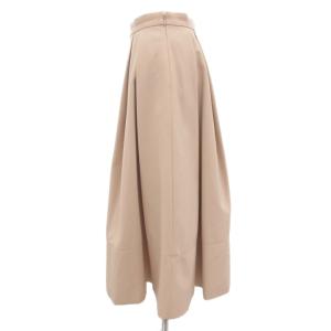 M-Premier 美品 ジョーゼットダブルクロス フレアスカート 38 ベージュ C436-016 /AE