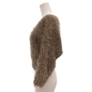 SNIDEL 美品 シャギーニットプルオーバー セーター Vネック 7分袖 F 茶 ブラウン SWNT234025 /AE