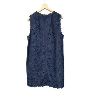 kate spade new york 花柄 総レース ノースリーブ ワンピース ドレス ひざ丈 14 紺 ネイビー