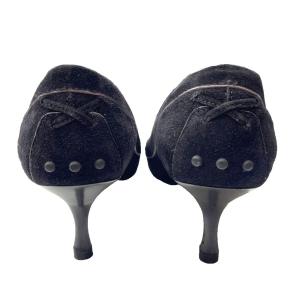 TOD'S スエード パンプス ピンヒール ポインテッドトゥ 36.5 黒 ブラック