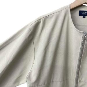 BEAMS HEART 美品 COOLMAX R ノーカラーブルゾン ジャケット 42-18-0321-639 M ベージュ