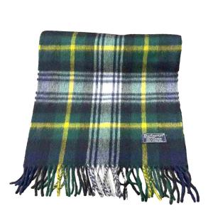 チェック マフラー ストール カシミヤ グリーン ネイビー イエロー