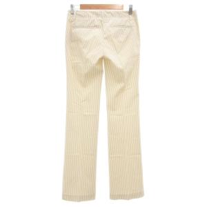 Theory タグ付き フレアパンツ ブールカット XO ベージュ 白 ホワイト ストライプ /GV GY43