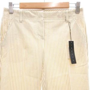 Theory タグ付き フレアパンツ ブールカット XO ベージュ 白 ホワイト ストライプ /GV GY43