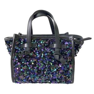 GIANNI CHIARINI ミス マルチェッラ グラム スパンコール ショルダーバッグ ハンドバッグ 黒 ブラック