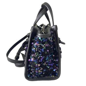 GIANNI CHIARINI ミス マルチェッラ グラム スパンコール ショルダーバッグ ハンドバッグ 黒 ブラック