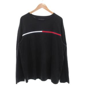 長袖 Tシャツ ロンT クルーネック XL 黒 ブラック ロゴ刺繍 /GV GY43