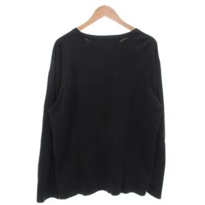 TOMMY HILFIGER 長袖 Tシャツ ロンT クルーネック XL 黒 ブラック ロゴ刺繍 /GV GY43