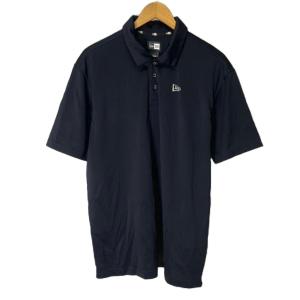 ロゴプリント ポロシャツ 半袖 シャツ カットソー XXL ネイビー