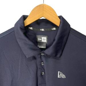 NEW ERA ロゴプリント ポロシャツ 半袖 シャツ カットソー XXL ネイビー