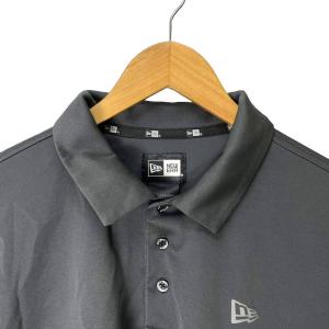 NEW ERA ロゴプリント ポロシャツ 半袖 シャツ カットソー XL グレー