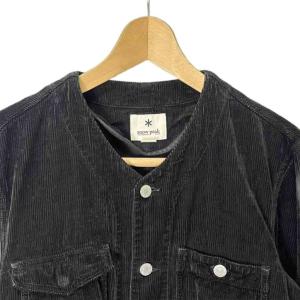 Snow Peak リネン混 コーデュロイ ジャケット カバーオール アウター ノーカラー M 黒 ブラック JK-17US303