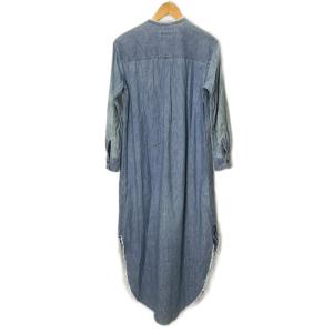 Edition シャツワンピース スタンドカラー 長袖 ロング丈 36 ブルー