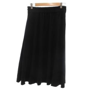 美品 フレアスカート 無地 ロング丈 3 紺 ネイビー GY43 /KE