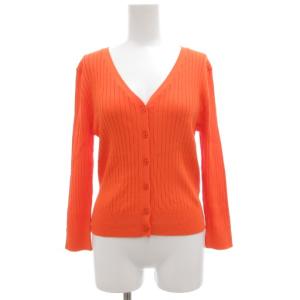 カーディガン ニット 2 オレンジ 七分袖 リブ /GV GY43