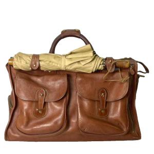 Express No. 2 マーリー・ホッジソン ブラウンレザートラベルバッグ
