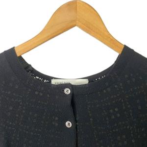 sacai luck バック レース切替 ニット カーディガン 長袖 15AWLU1032 2 黒 ブラック