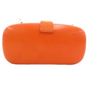 GINZA Kanematsu チェーンショルダーバッグ 斜め掛け クロスボディ リボン オレンジ /GV GY43