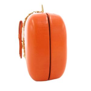 GINZA Kanematsu チェーンショルダーバッグ 斜め掛け クロスボディ リボン オレンジ /GV GY43