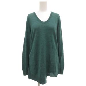 長袖ニット カットソー プルオーバー シルク混 40 緑 グリーン /GV GY43