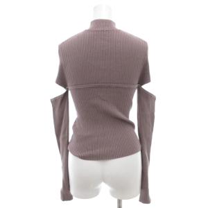 SNIDEL アームスリットシンプルリブニットプルオーバー ニット セーター 長袖 ハイネック F ラベンダー SWNT225078