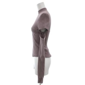 SNIDEL アームスリットシンプルリブニットプルオーバー ニット セーター 長袖 ハイネック F ラベンダー SWNT225078