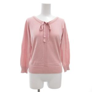 リボンタイ ニット カットソー 長袖 ホース刺繍 1 ピンク /GV GY43