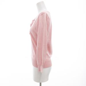 BURBERRY LONDON リボンタイ ニット カットソー 長袖 ホース刺繍 1 ピンク /GV GY43