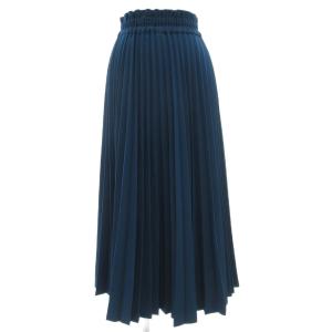 JUPE アコーディオンプリーツスカート フレア イージー ロング ミモレ 36 青 ブルー 5613WT57
