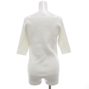 Apuweiser-riche ニット セーター 五分袖 プルオーバー ボタン装飾 2 白 ホワイト /GV GY43