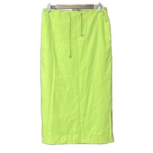 タイトスカート スリット ロング丈 ドロスト 42 黄緑 イエローグリーン