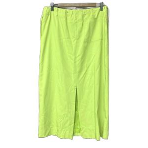 EMPORIO ARMANI タイトスカート スリット ロング丈 ドロスト 42 黄緑 イエローグリーン