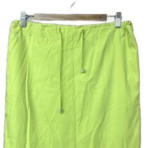 EMPORIO ARMANI タイトスカート スリット ロング丈 ドロスト 42 黄緑 イエローグリーン