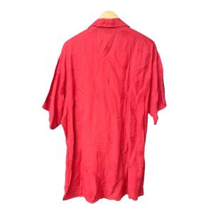 VERSACE JEANS COUTURE リネンシャツ 開襟 総柄 メデューサ 半袖 L 赤 レッド