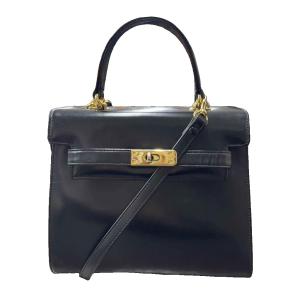 レザー ハンドバッグ 2wy ショルダーバッグ ターンロック 黒 ブラック