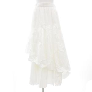22SS ティアードボリュームスカート ロング マキシ 1 白 ホワイト SWFS222097 /GV