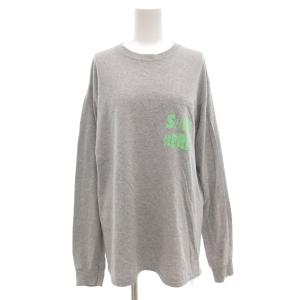長袖 Tシャツ カットソー ロンT M グレー プリント クルーネック /GV GY43