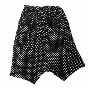 ドット柄 シースルー シアー サルエルパンツ イージー 水玉 GE-P031 XS 黒 ブラック 白
