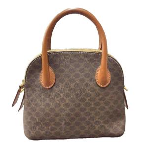 マカダム柄 ミニハンドバッグ ダークブラウン