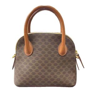 CELINE マカダム柄 ミニハンドバッグ ダークブラウン