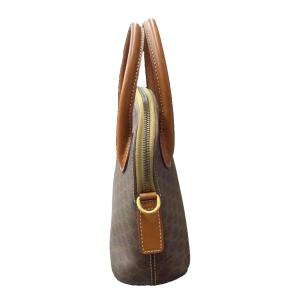 CELINE マカダム柄 ミニハンドバッグ ダークブラウン