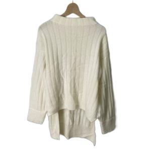 カシミヤ ミドルオーバーニット セーター リブ ロングテール モックネック 長袖 GG17S0051970100