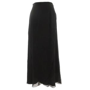 ラップスカート フレア ロング マキシ 7 黒 ブラック /GV GY43