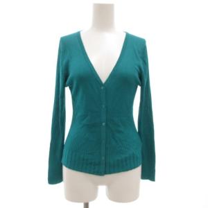 AJISAN カーディガン ニット 長袖 薄手 XS エメナルドグリーン KRTOBM0310 /GV