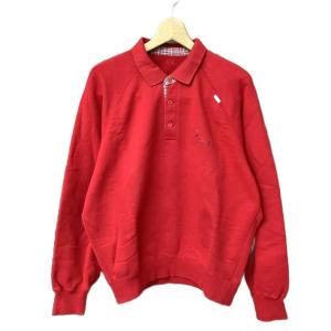 ポロ スウェットシャツ 長袖 コットン ロゴ刺? ラグランスリーブ M 赤 レッド