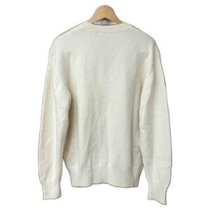 Papas Vネック カシミヤ ニット セーター 長袖 ロゴ刺? アイボリー